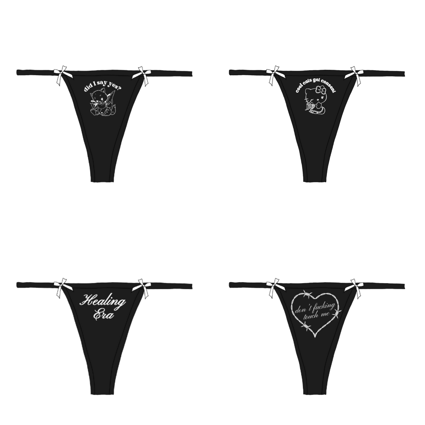For Daisy Bow Thong 4 Pack