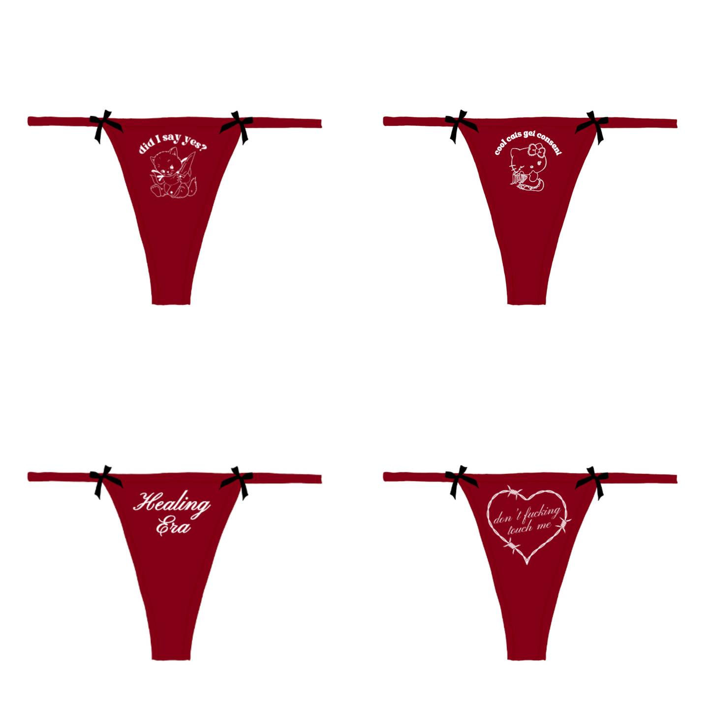 For Daisy Bow Thong 4 Pack