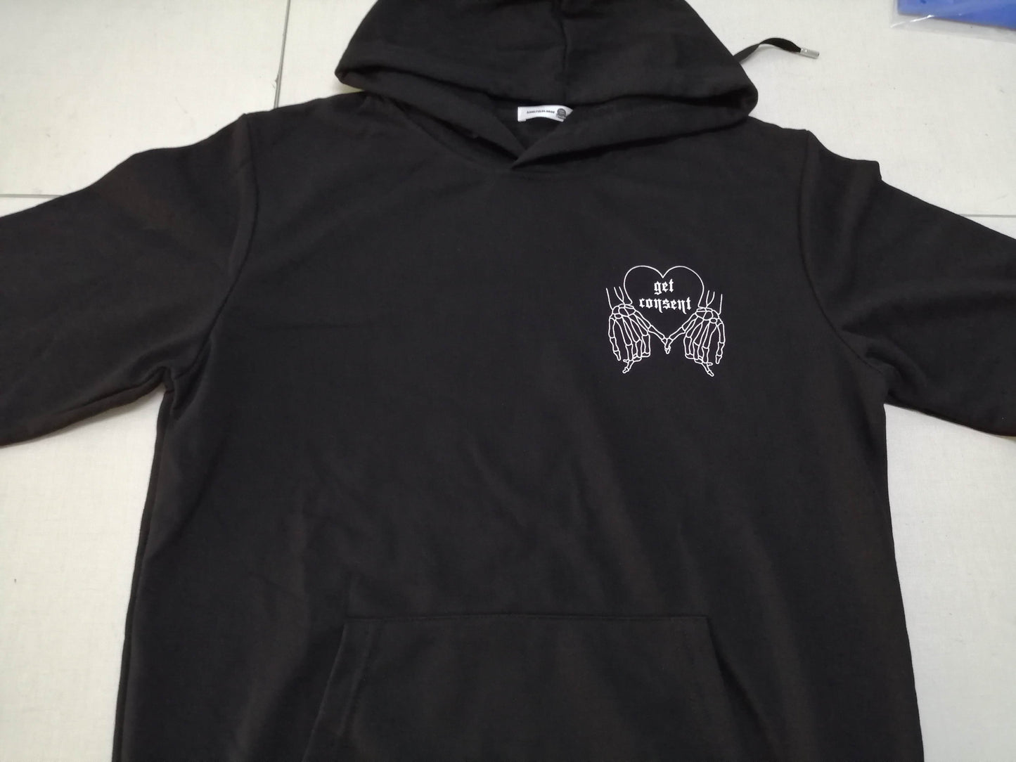 "Get Consent" Skeleton Hands Hoodie