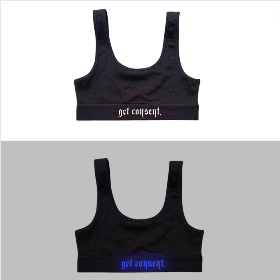 "Get Consent." Glow In the Dark Bra