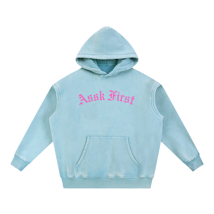Assk First Snow Wash Fleece Oversize Hoodie