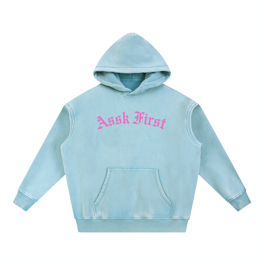 Assk First Snow Wash Fleece Oversize Hoodie