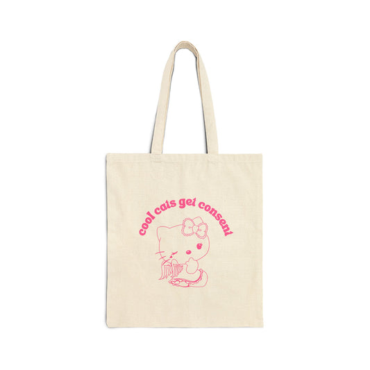 Cool Cats Get Consent Tote Bag Eco-Friendly