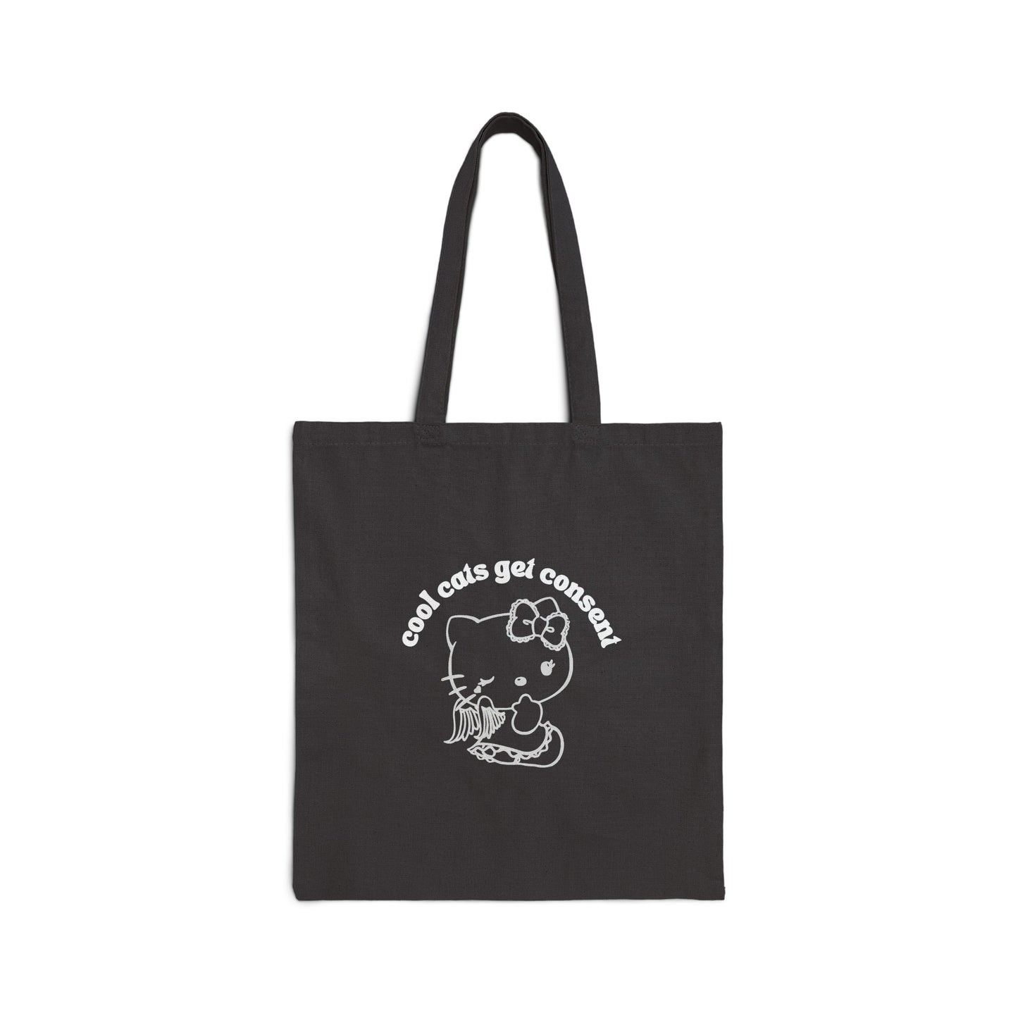 Hello Consent Kitty Cotton Canvas Tote Bag