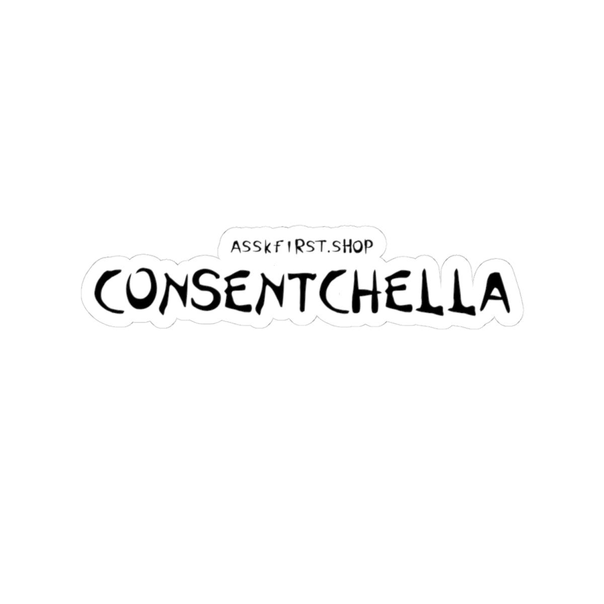 Consentchella Kiss-Cut Sticker — Feminist Consent Pride Laptop Decal