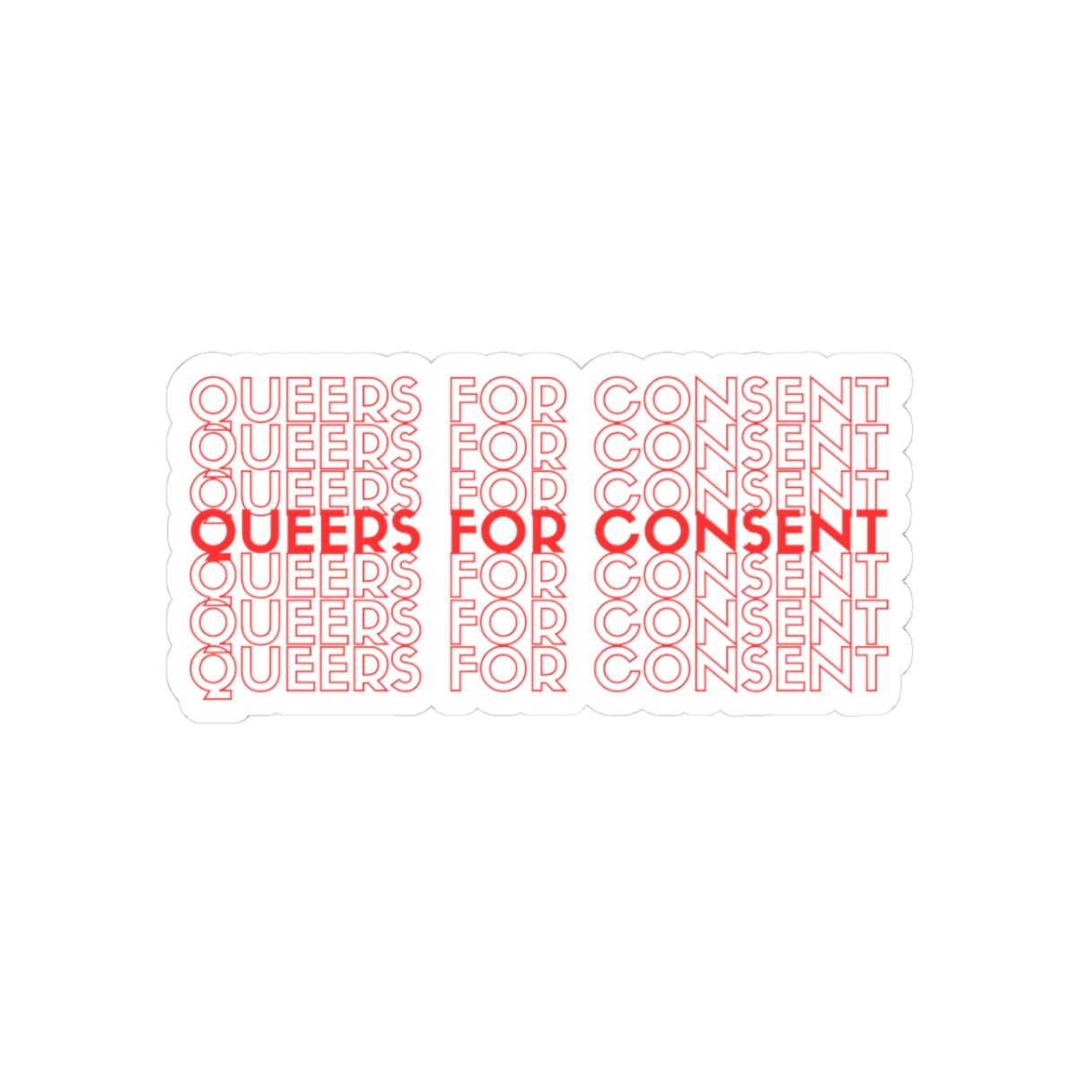 Queers for Consent Sticker — Pride Consent Advocacy Kiss-Cut Sticker Pack
