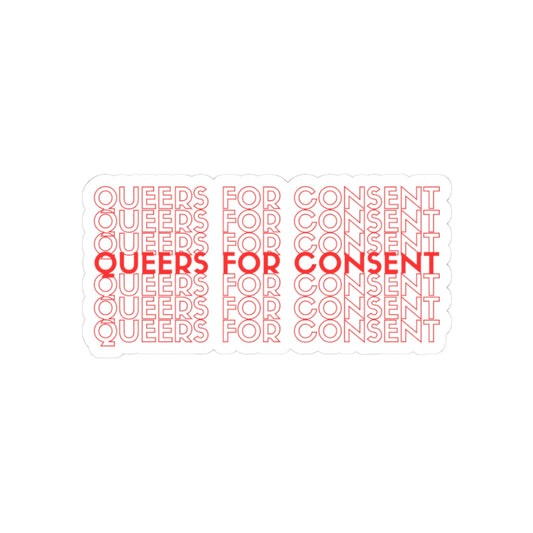 Queers for Consent Sticker — Pride Consent Advocacy Kiss-Cut Sticker Pack