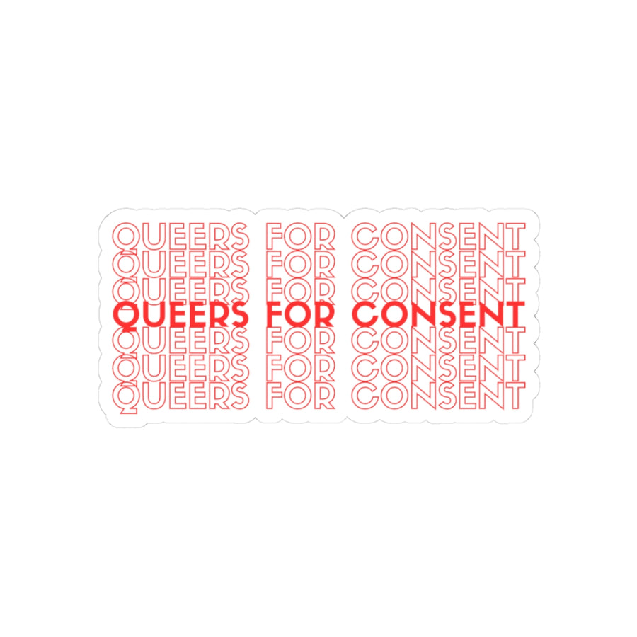 Queers for Consent Sticker — Pride Consent Advocacy Kiss-Cut Sticker Pack