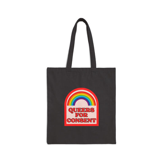 Queers for Consent Cotton Canvas Tote Bag