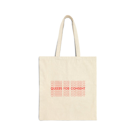 Queers for Consent Cotton Canvas Tote Bag