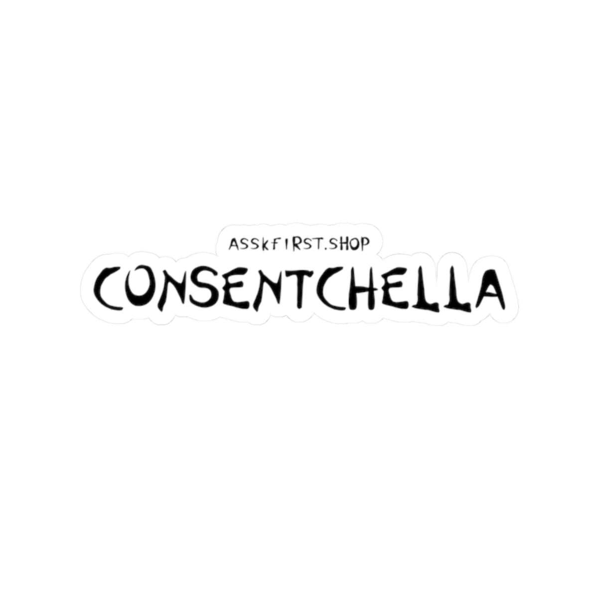 Consentchella Kiss-Cut Sticker — Feminist Consent Pride Laptop Decal