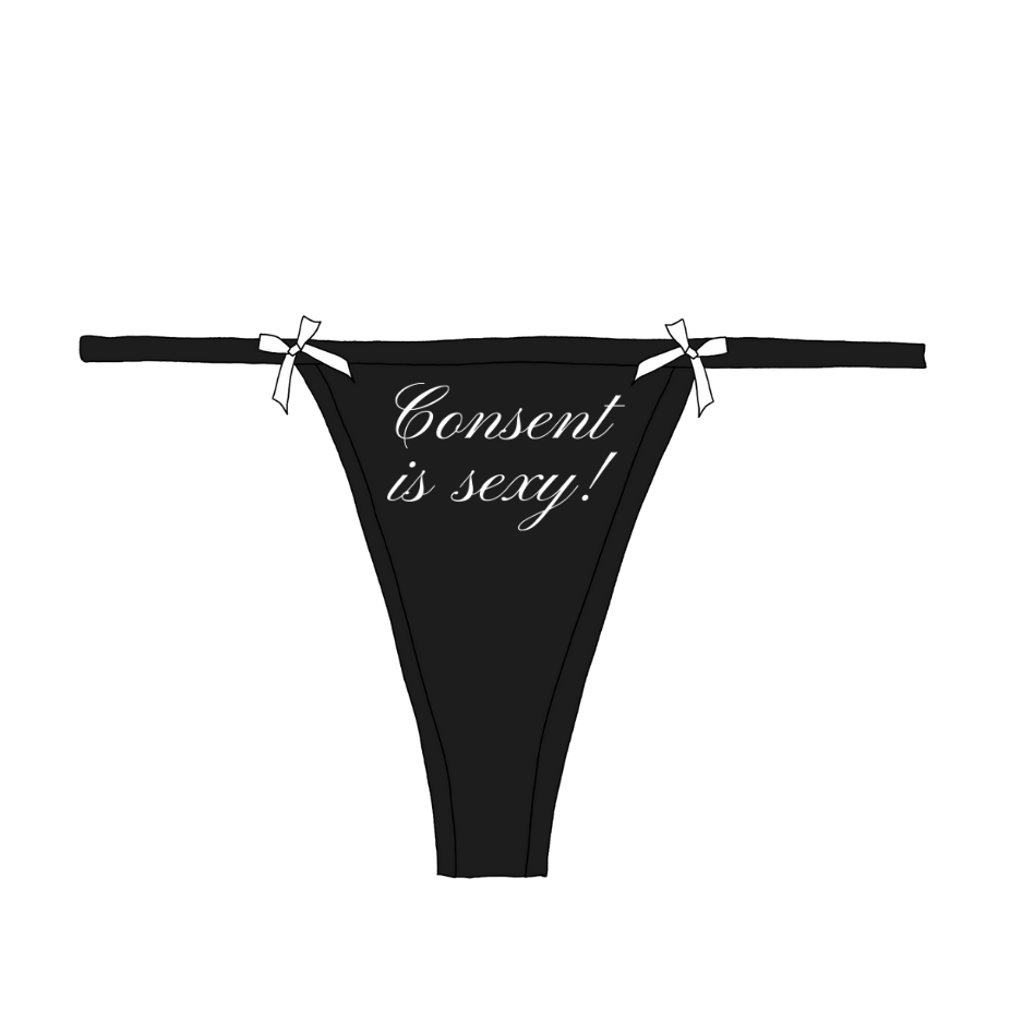 "Consent is sexy!" Bow Thong