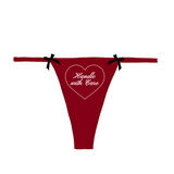 "handle with care" heart Bow Thong