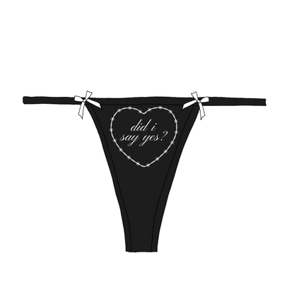 "Did I Say Yes?" Barbed Heart Bow Thong