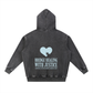S4JR X ASSK FIRST Puzzle Heart Snow Wash Fleece Oversize Hoodie