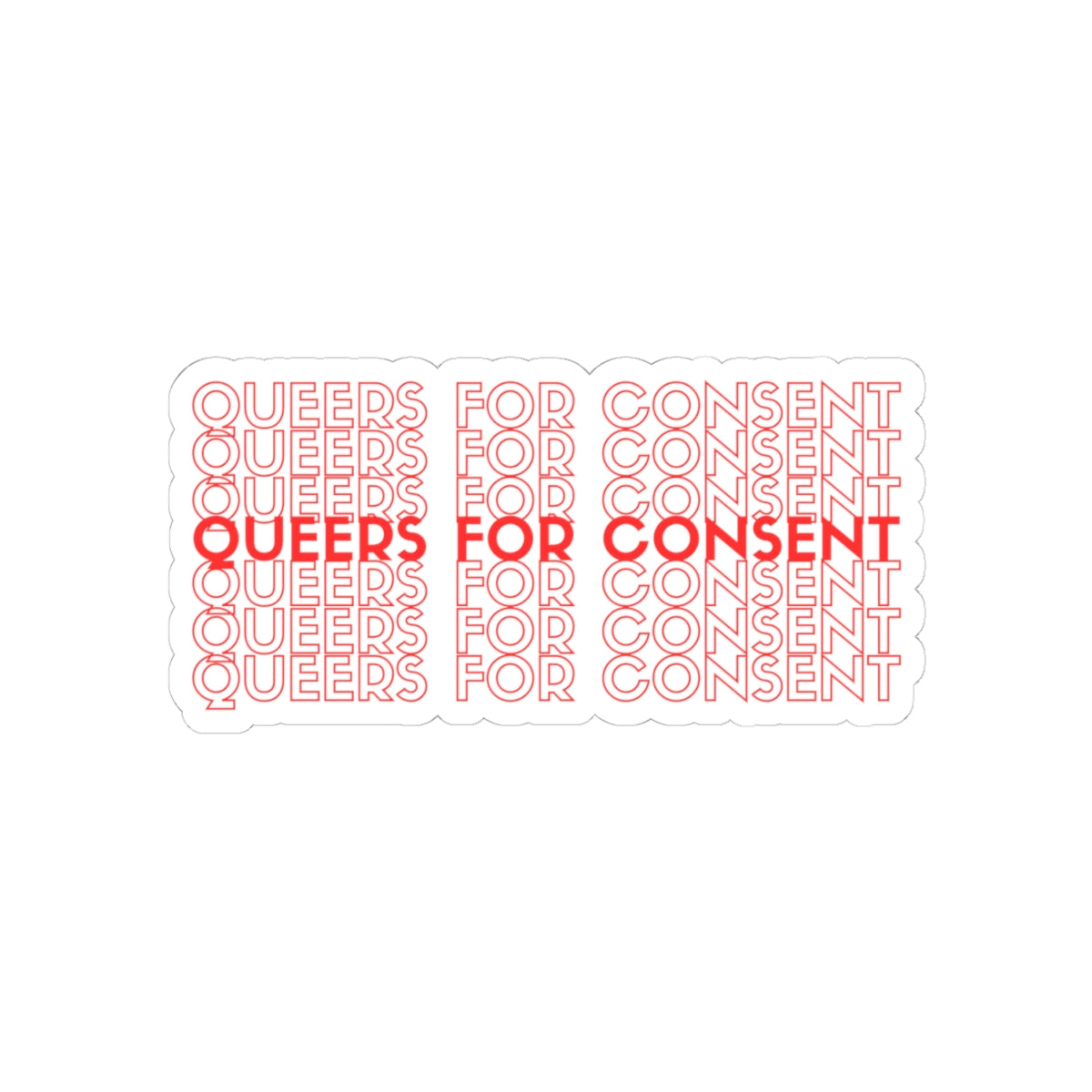 Queers for Consent Sticker — Pride Consent Advocacy Kiss-Cut Sticker Pack