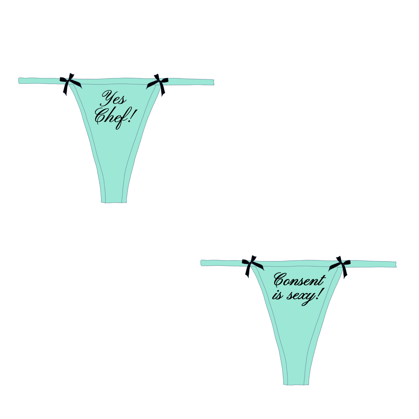 Consent is sexy bow thong 2 Pack