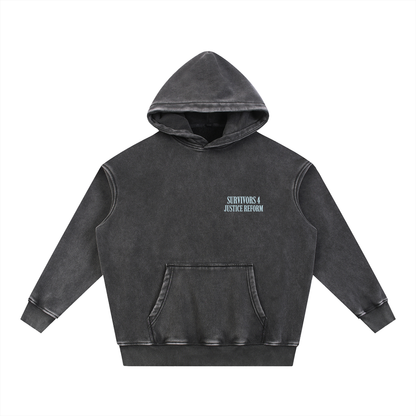 S4JR x ASSK FIRST Butterfly Pin Snow Wash Fleece Oversize Hoodie