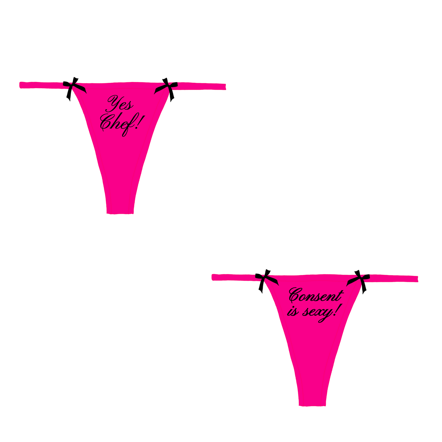 Consent is sexy bow thong 2 Pack