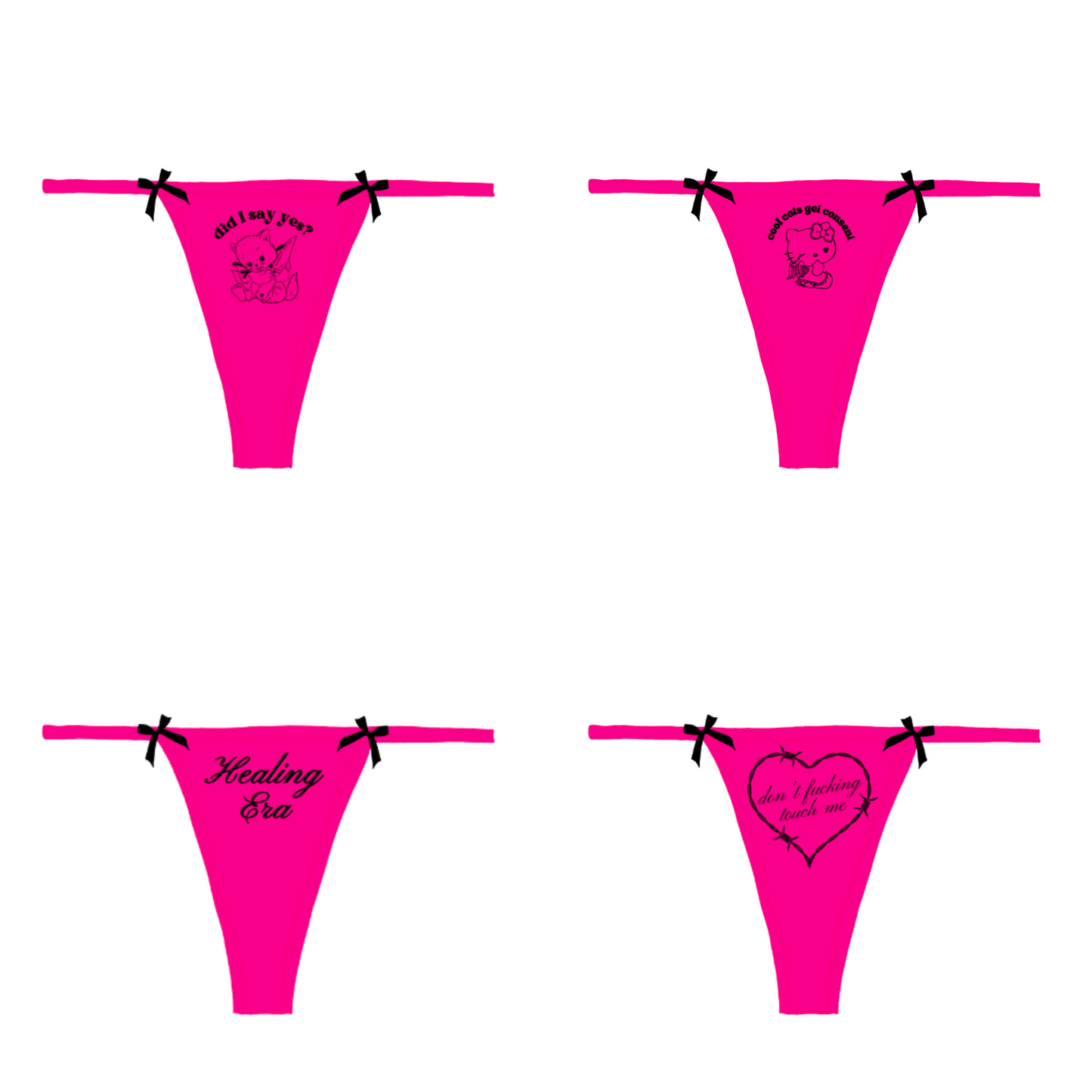 For Daisy Bow Thong 4 Pack