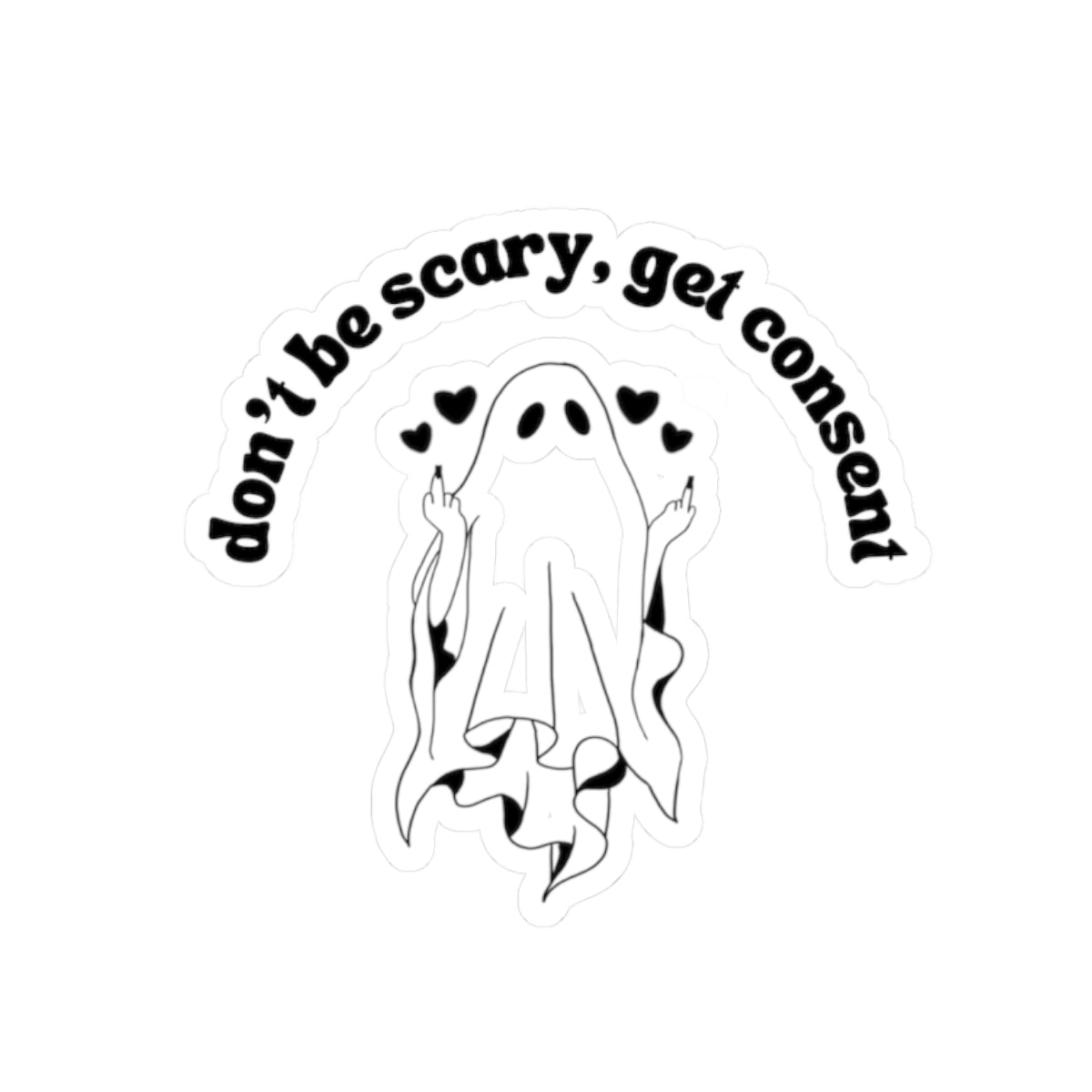 Kawaii Kitty Sticker — "did i say yes?" Kiss-Cut Vinyl Sticker