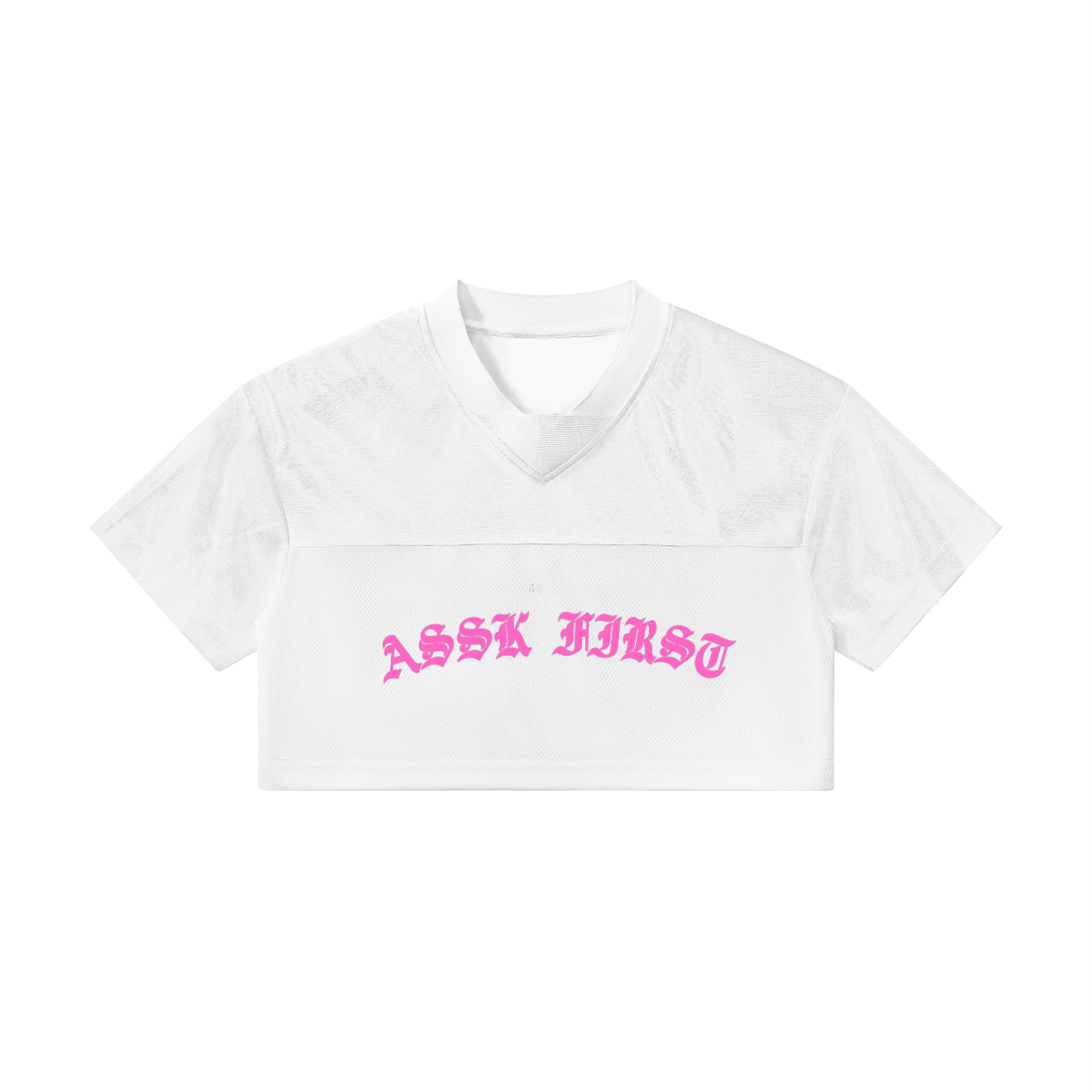 Assk First Cropped Paneled V-Neck Jersey