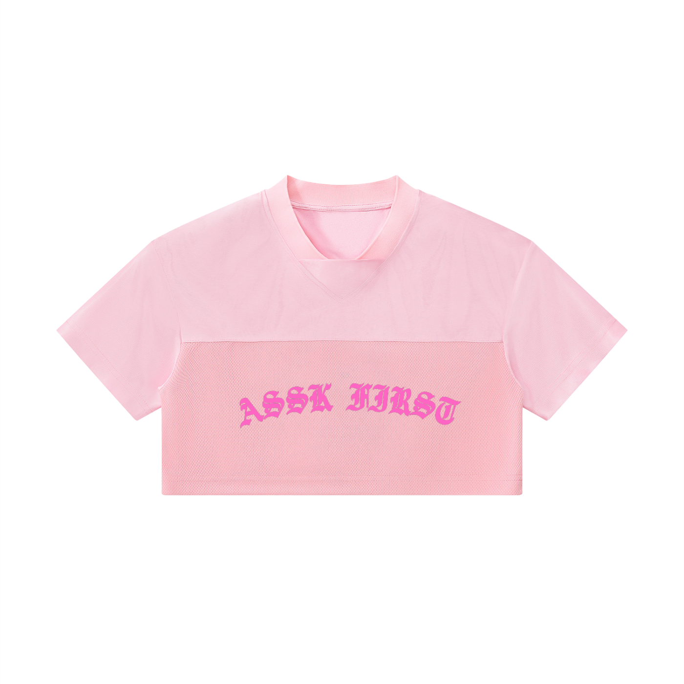 Assk First Cropped Paneled V-Neck Jersey