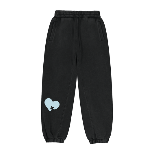 S4JR X ASSK FIRST Puzzle Heart Fleeced Jogger Sweatpants
