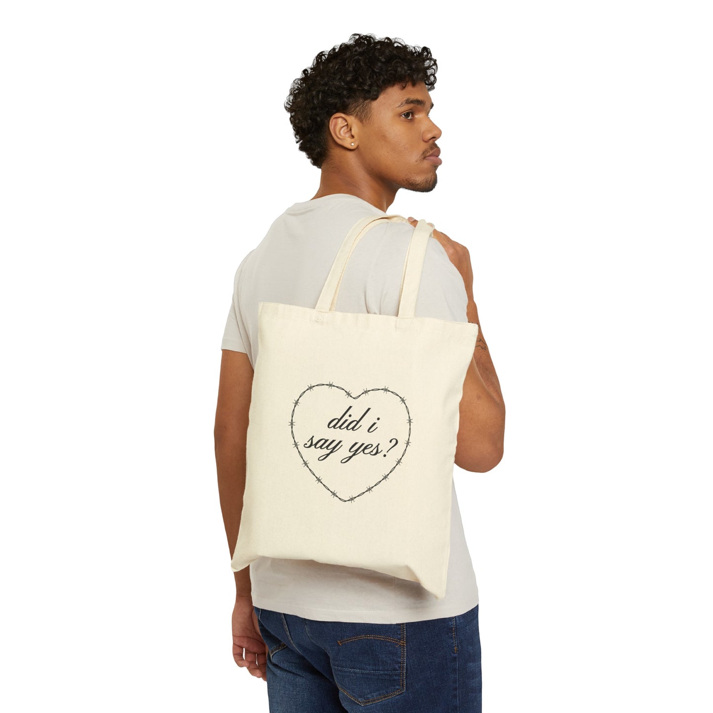 Barbed Heart Cotton Canvas Tote Bag