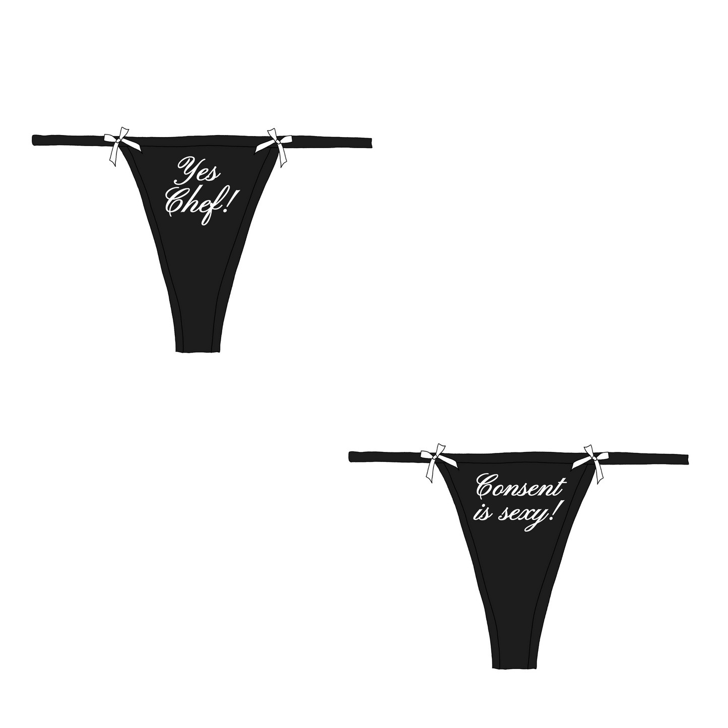 Consent is sexy bow thong 2 Pack