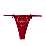 "Did I Say Yes?" Barbed Heart Bow Thong
