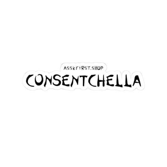 Consentchella Kiss-Cut Sticker — Feminist Consent Pride Laptop Decal