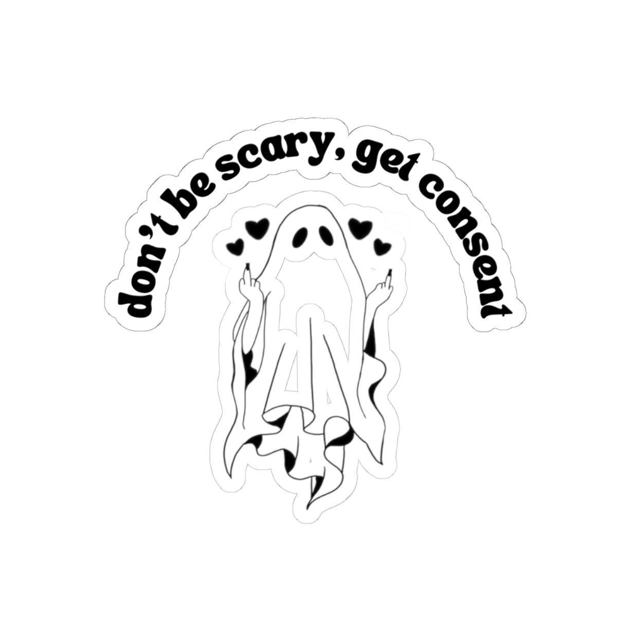 Kawaii Kitty Sticker — "did i say yes?" Kiss-Cut Vinyl Sticker