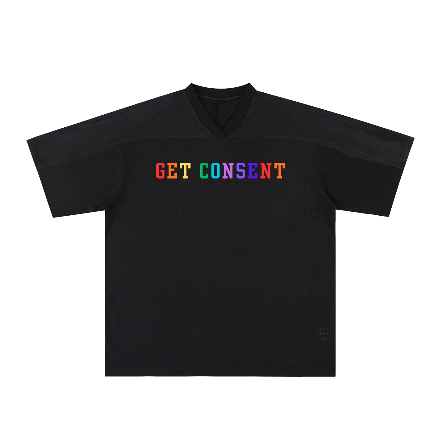 Get Consent PRIDE Oversized Mesh V-Neck Soccer Jersey