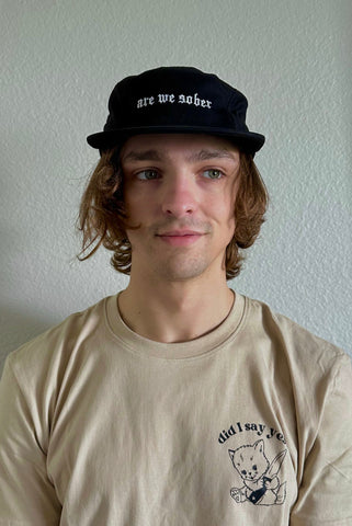"are we sober" Gothic Style Surfer Hat