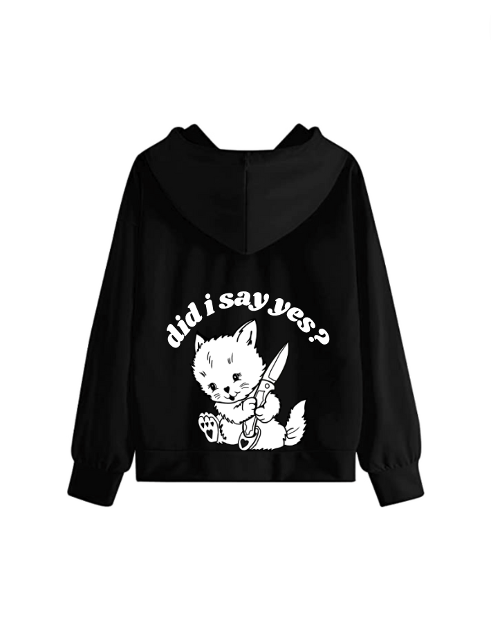 Cool Cats Get Consent - Dagger Kitty Hoodie 2.0