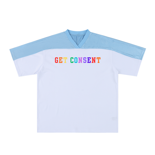 Get Consent PRIDE Oversized Mesh V-Neck Soccer Jersey