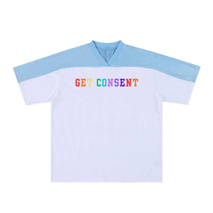 Get Consent PRIDE Oversized Mesh V-Neck Soccer Jersey