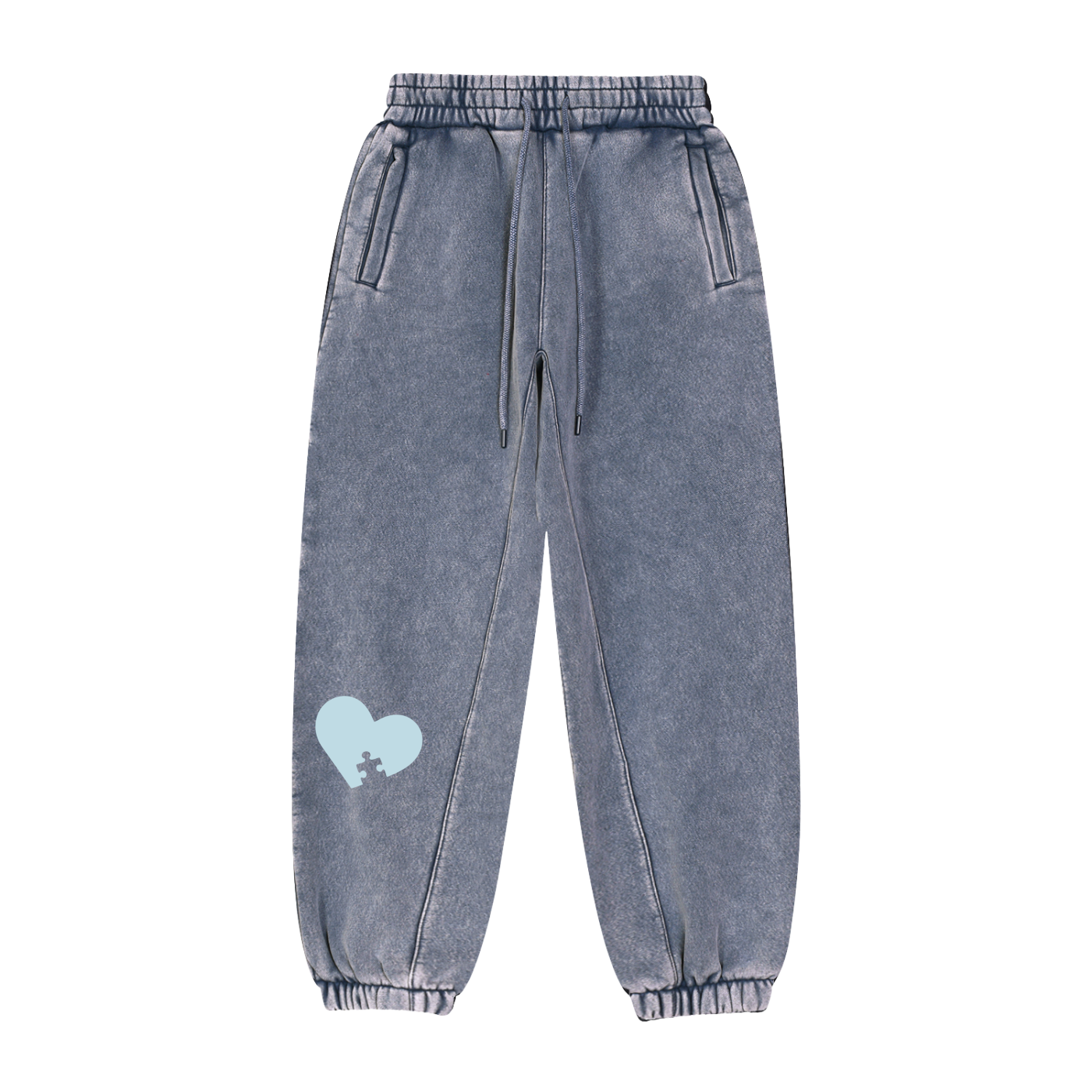 S4JR X ASSK FIRST Puzzle Heart Fleeced Jogger Sweatpants