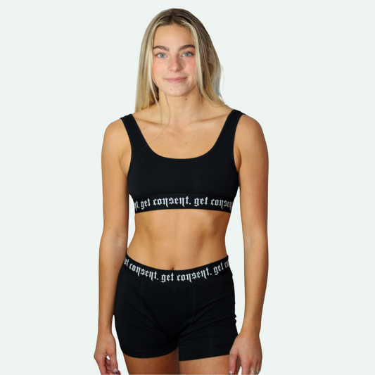 "Get Consent" Bra and UNISEX Boxer Brief Set