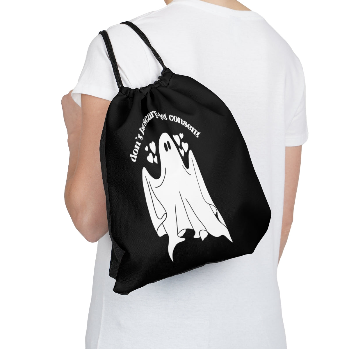 Consent Ghost Guy Outdoor Drawstring Bag