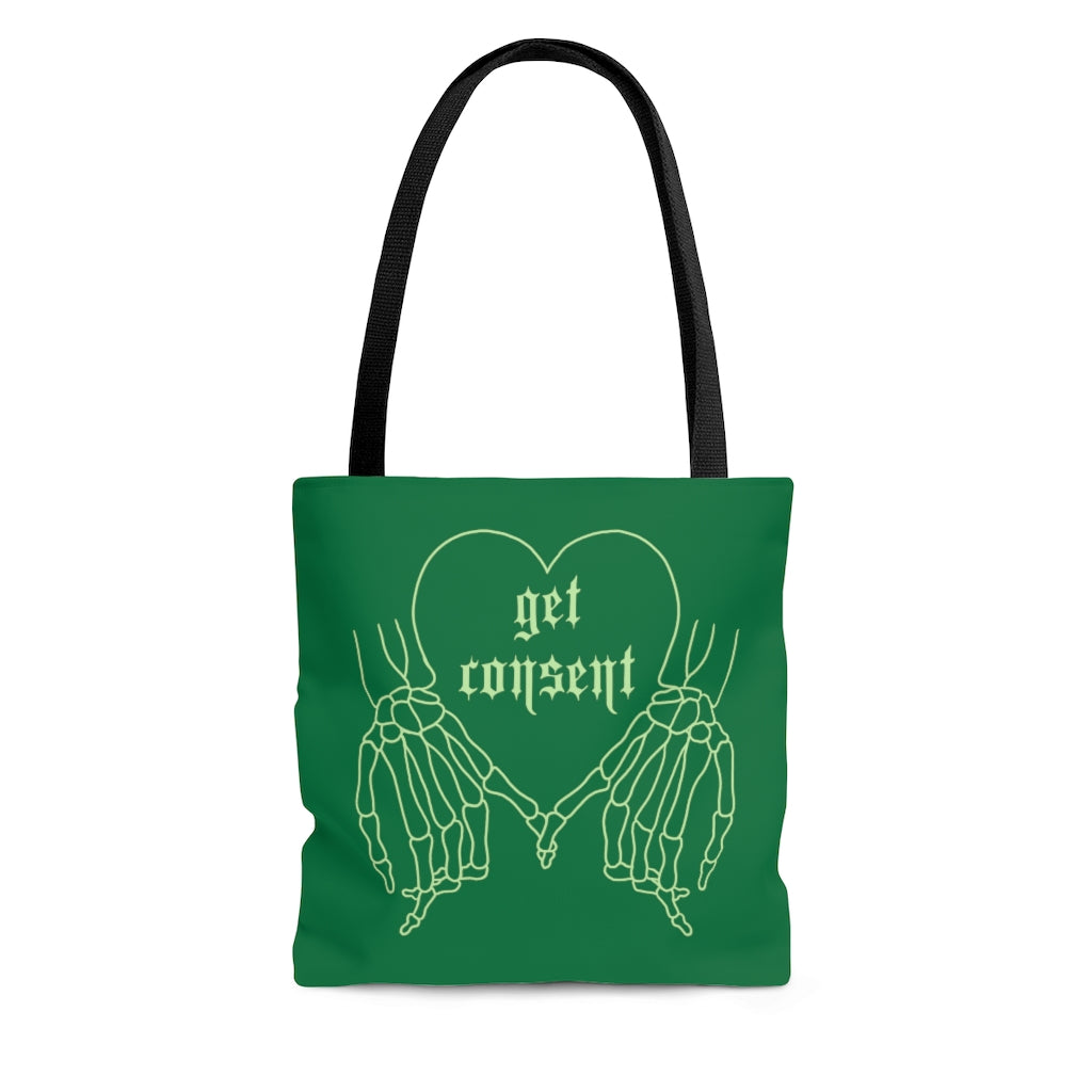 Get Consent Green Tote Bag