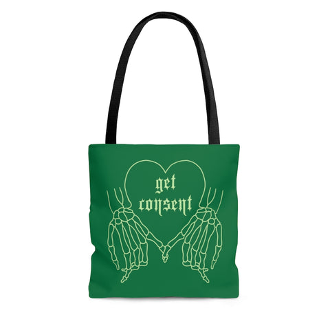 Get Consent Green Tote Bag
