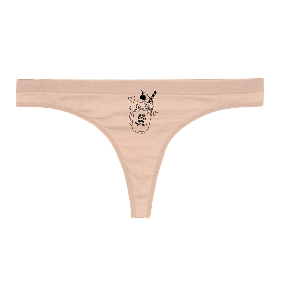 6 PACK "CLASSIC" PEACHY THONG NYLON/SPANDEX BLEND