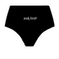 "BASICS" BLACK HIGH WAISTED THONG SPANDEX BLEND 6 PACK