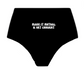 "BASICS" BLACK HIGH WAISTED THONG SPANDEX BLEND 6 PACK