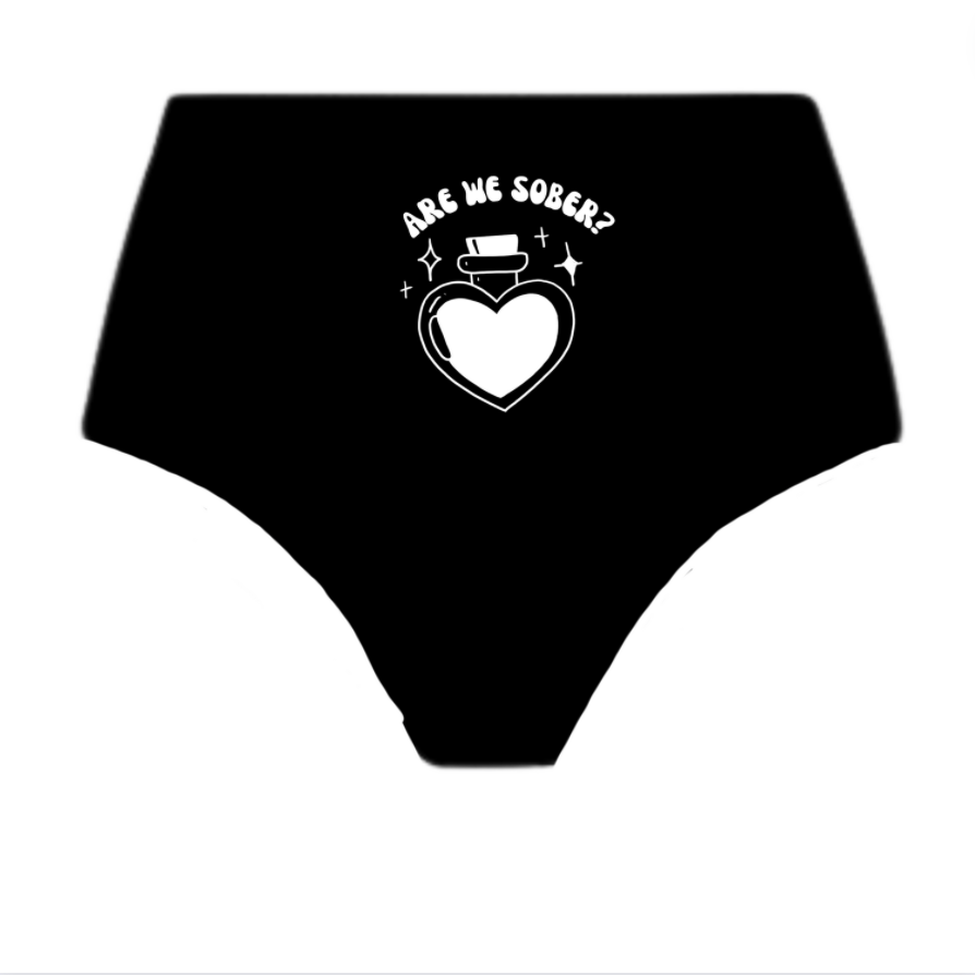 "CLASSIC CONSENT" BLACK HIGH WAISTED THONG SPANDEX BLEND 6 PACK