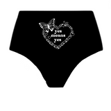 "CLASSIC CONSENT" BLACK HIGH WAISTED THONG SPANDEX BLEND 6 PACK