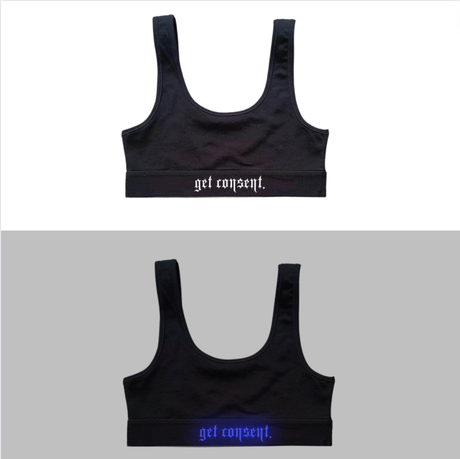 "Get Consent."  Glow In the Dark Bra